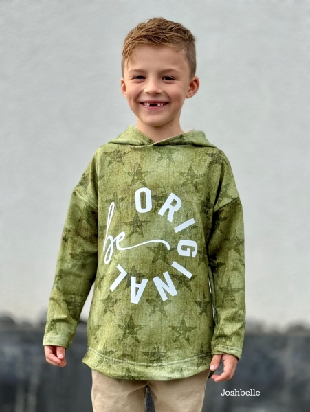Bügelbild - " be Original - WEISS " Größe nach Auswahl